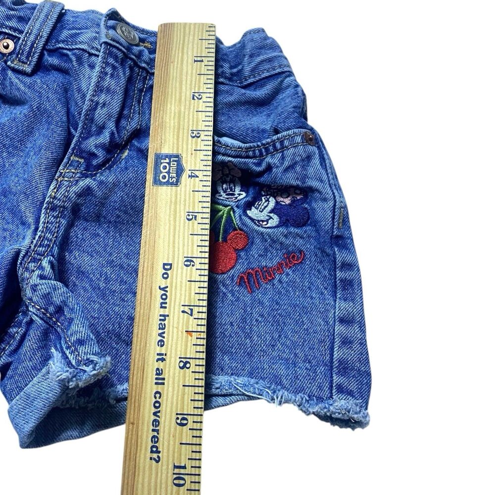 Y2K Minnie Mouse Embroidered Denim Shorts Girls Size 6 Old Navy Summer Blue - Picture 9 of 10